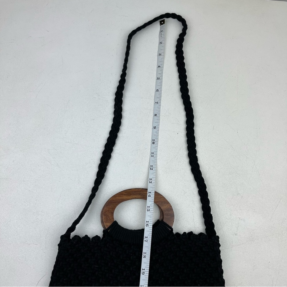 Danielle Nicole Crochet Crossbody Purse Black Mac… - image 3